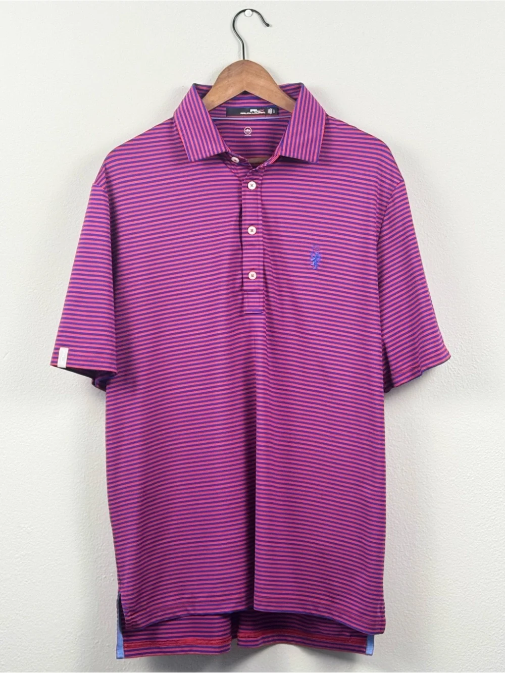 Ralph Lauren RLX Men's Purple & Pink Striped Polo